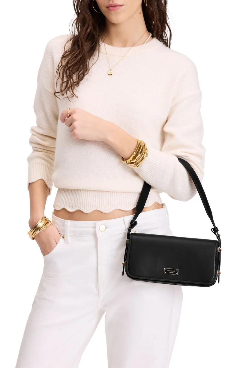 كيت سبيد حقيبة كتف جلدية ناعمة من ليف